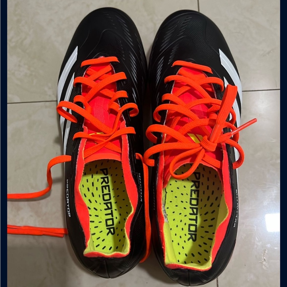 Adidas Predator Black and Orange Soccer Cleats